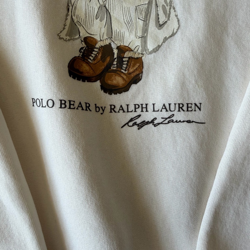 Polo Ralph Lauren Polo Bear Sweatshirt XL Cream - Picture 6 of 8
